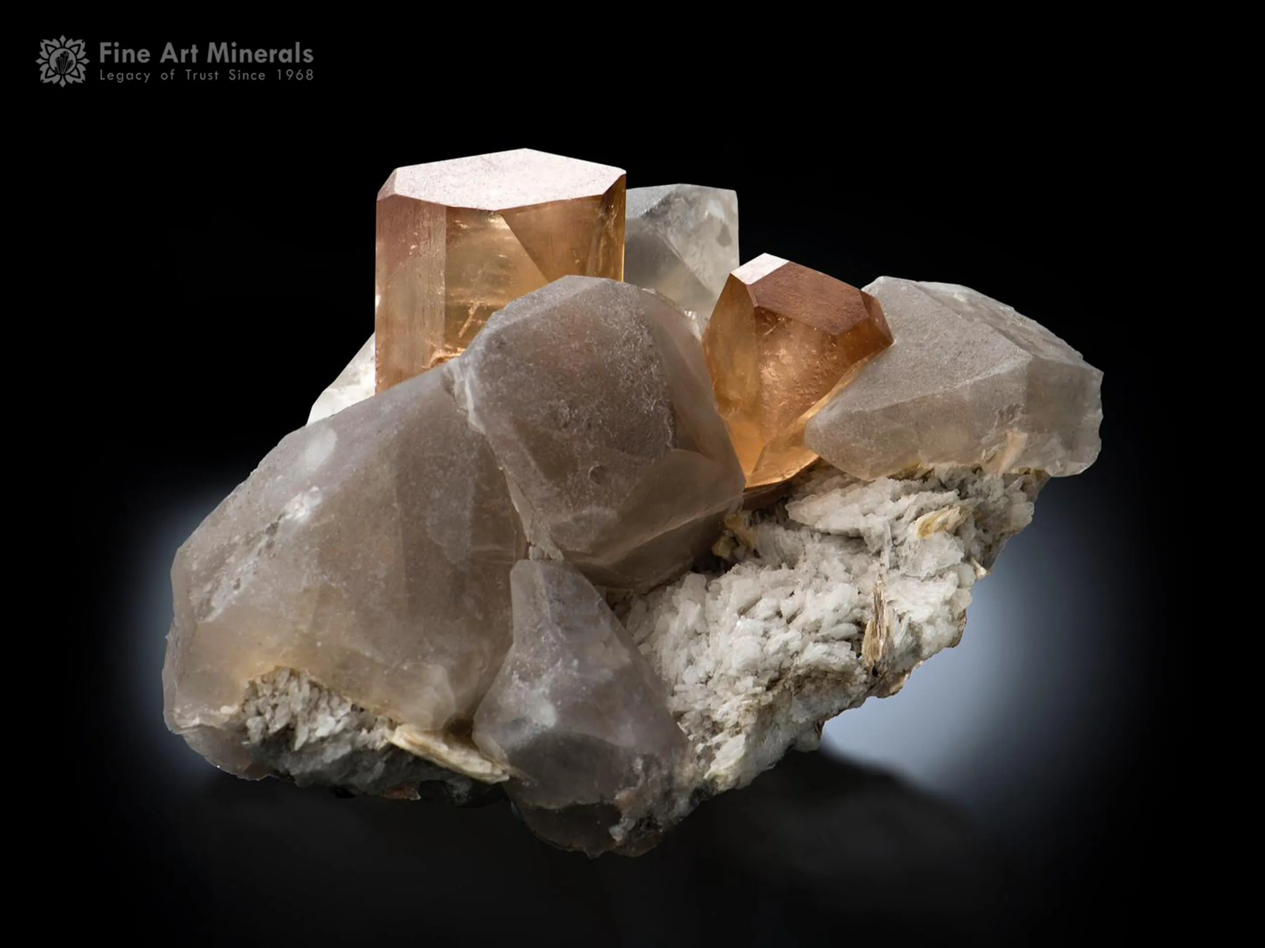 Topaz on Quartz with Albite from Pakistan - image 1