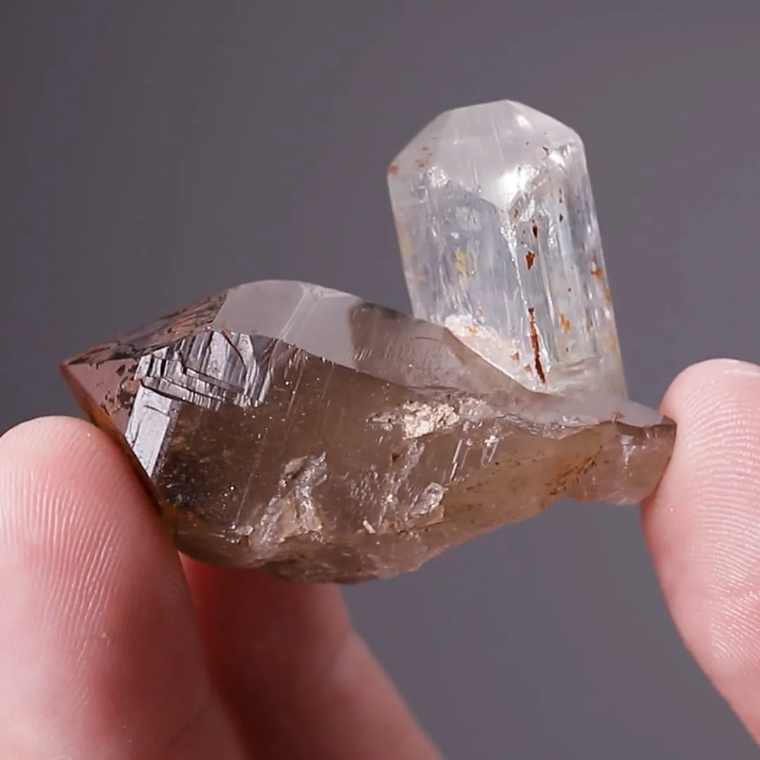Topaz on Smoky Quartz - image 2