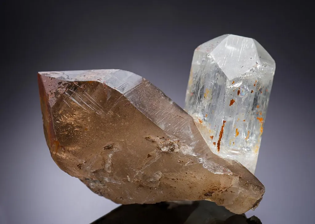 Topaz on Smoky Quartz image