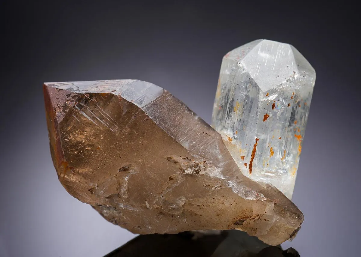 Topaz on Smoky Quartz - image 1