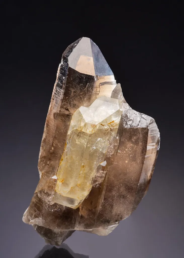 Topaz on Smoky Quartz image
