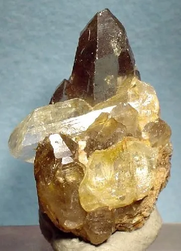 Topaz, Quartz (Var: Smoky Quartz) image