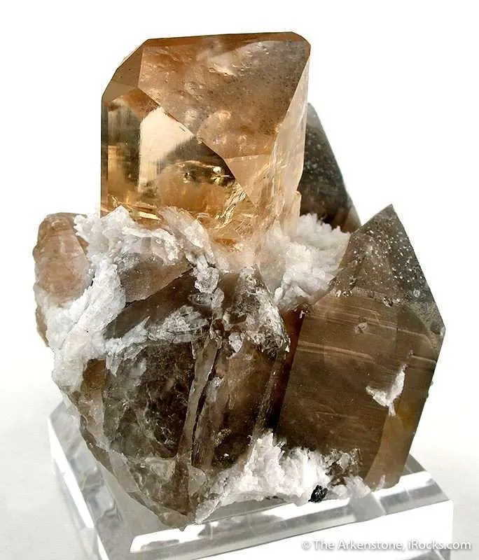 Topaz With Albite on Smoky Quartz image