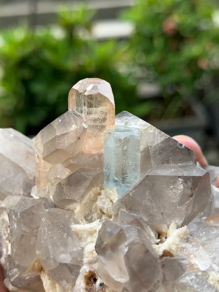 Topaz with Aquamarine and Quartz from Pakistan, Gilgit-Baltistan, Skardu District, Shigar Valley image
