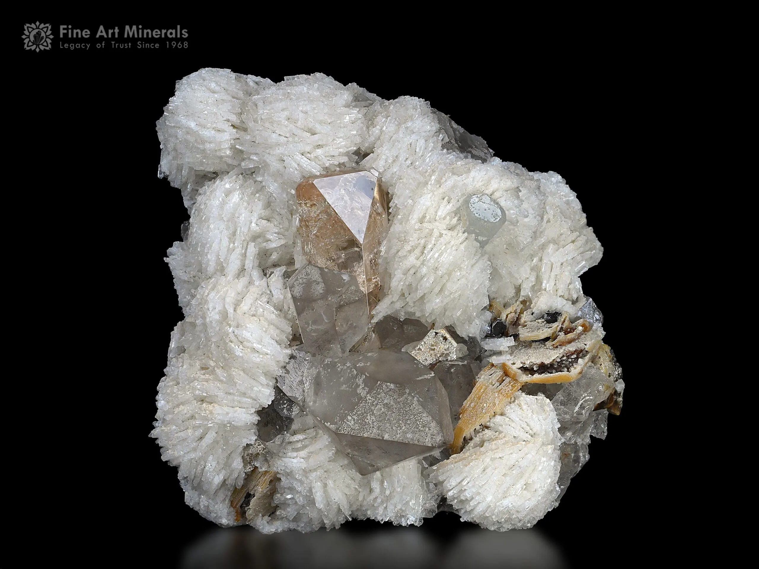 Topaz with Quartz and Aquamarine on Cleavelandite from Skardu Pakistan - image 1