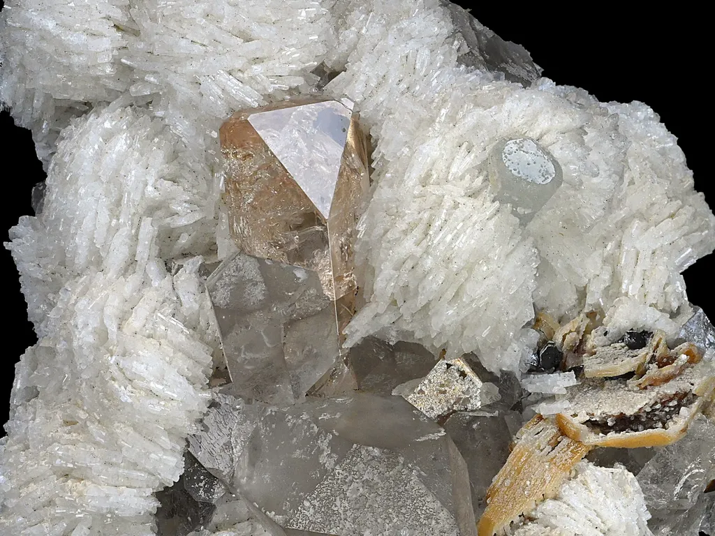 Topaz with Quartz and Aquamarine on Cleavelandite from Skardu Pakistan - image 3