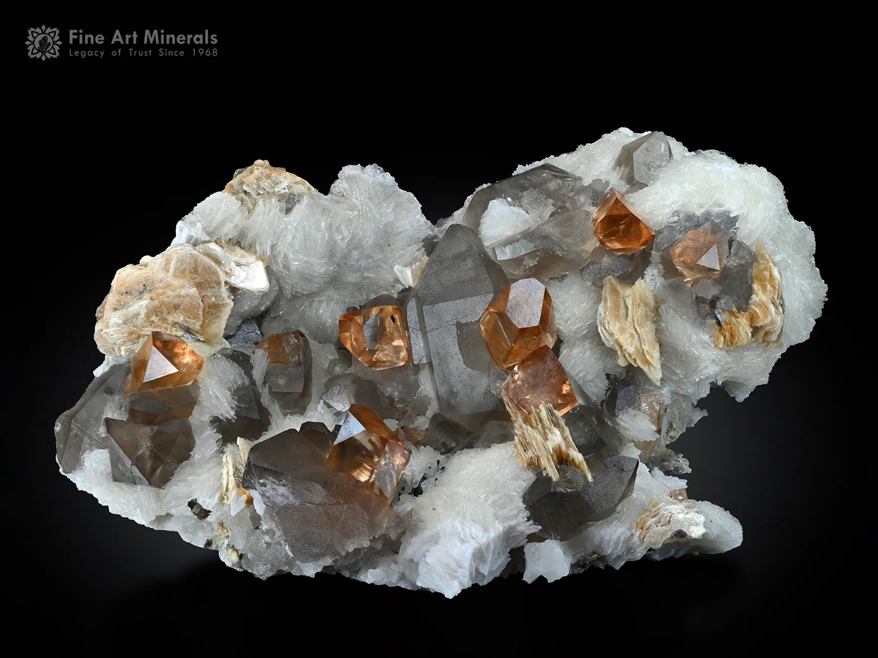 Topaz with Quartz and Muscovite on Cleavelandite - image 2