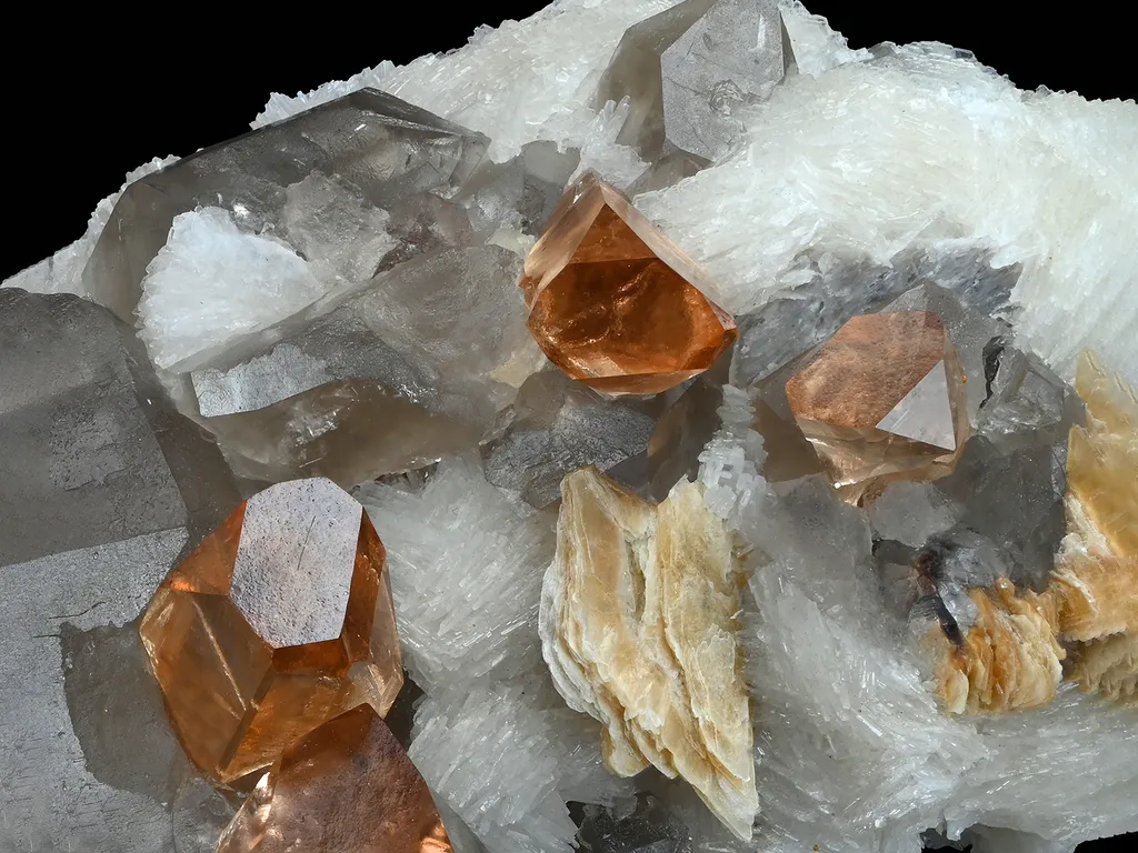 Topaz with Quartz and Muscovite on Cleavelandite image