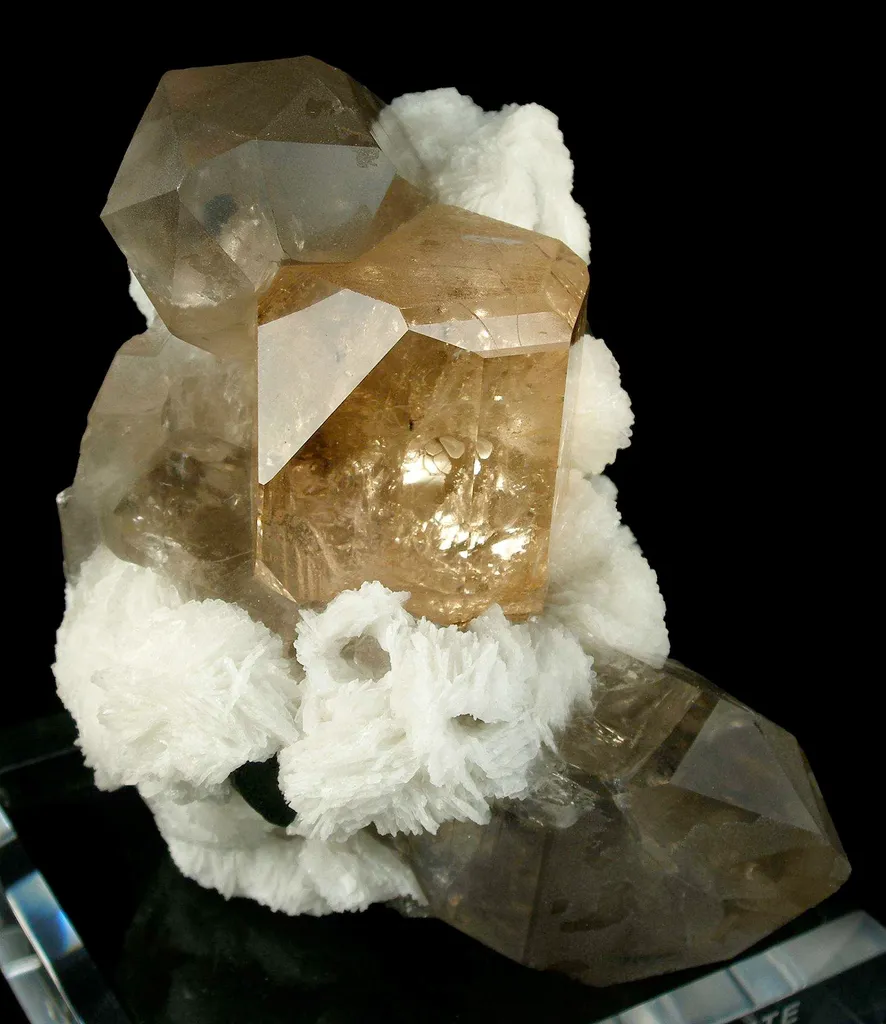 Topaz With Quartz on Albite - image 3
