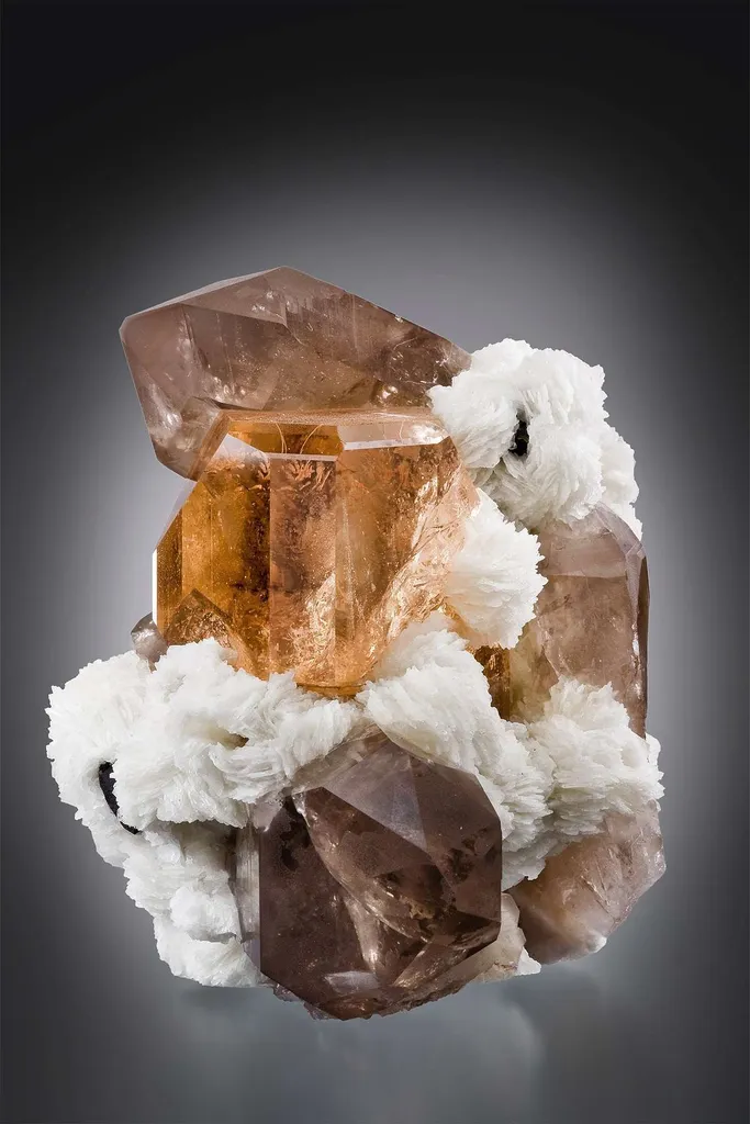 Topaz With Quartz on Albite image
