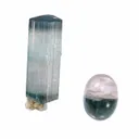 Tourmaline (bicolor) (rough and cut set) - image 1