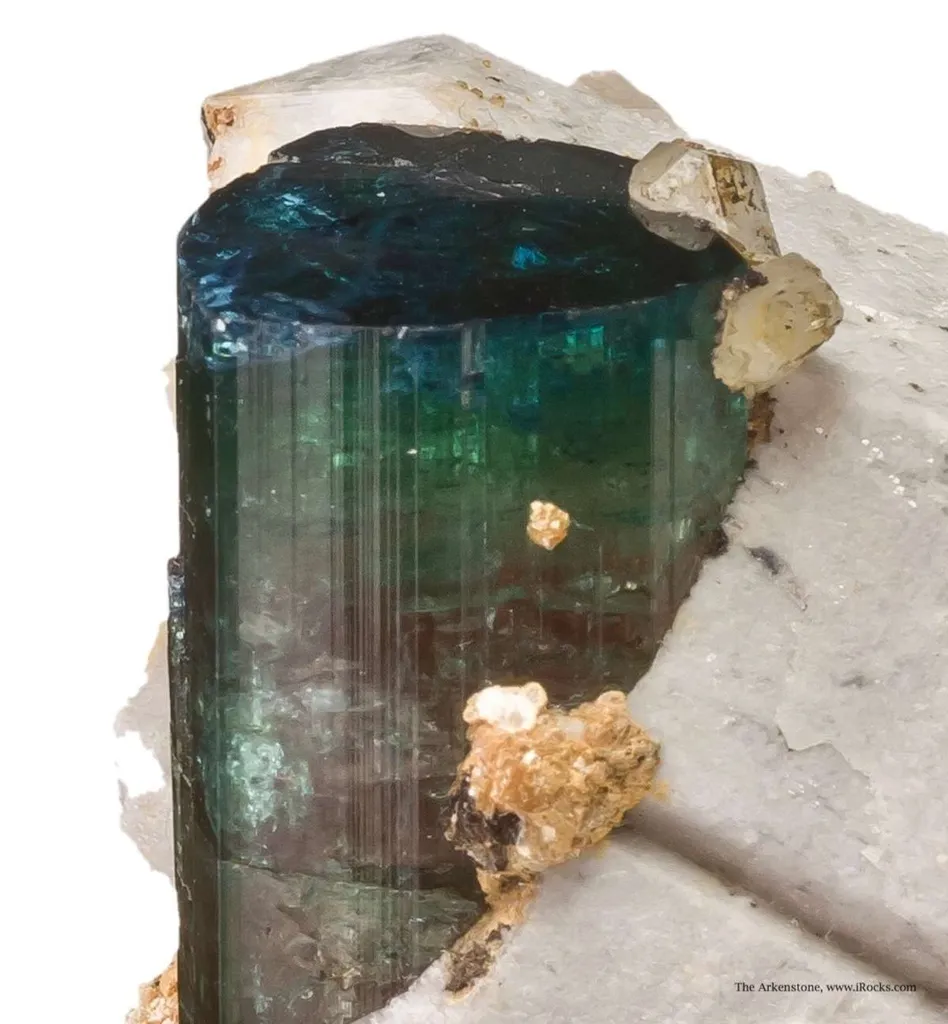 Tourmaline (blue cap) on Quartz image