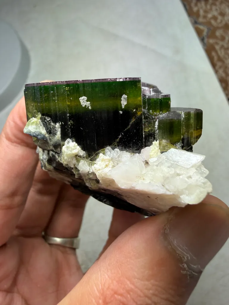 Tourmaline bunch with smoky quartz from Afghanistan - image 2