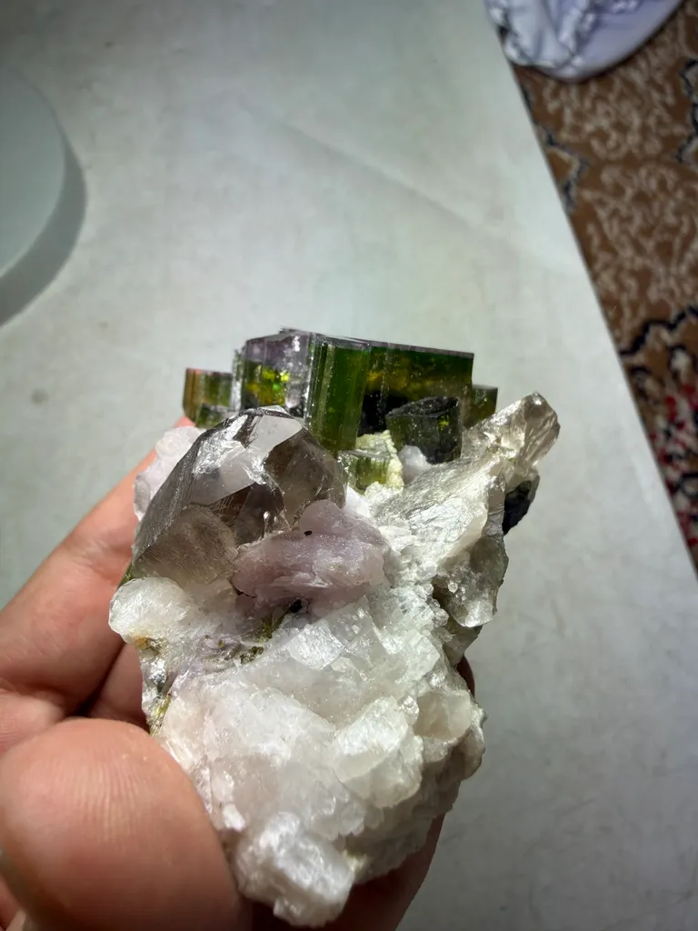 Tourmaline bunch with smoky quartz from Afghanistan - image 3