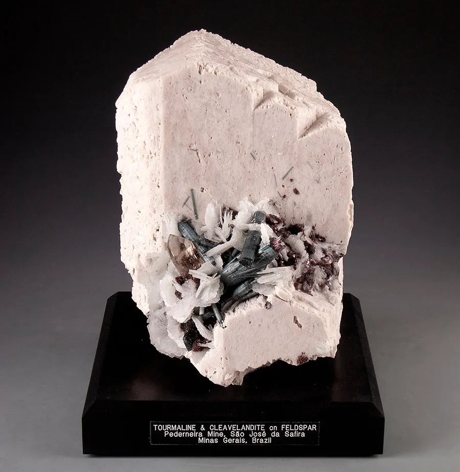 Tourmaline & Cleavelandite on Feldspar image