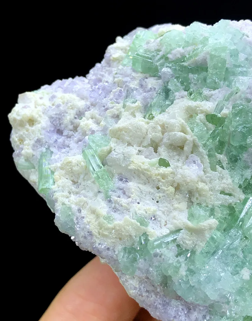 Tourmaline Crystals with Pink Lepidolite , Paraiba color Like Tourmaline Specimen, Tourmaline Cluster, Mineral Specimen - image 4