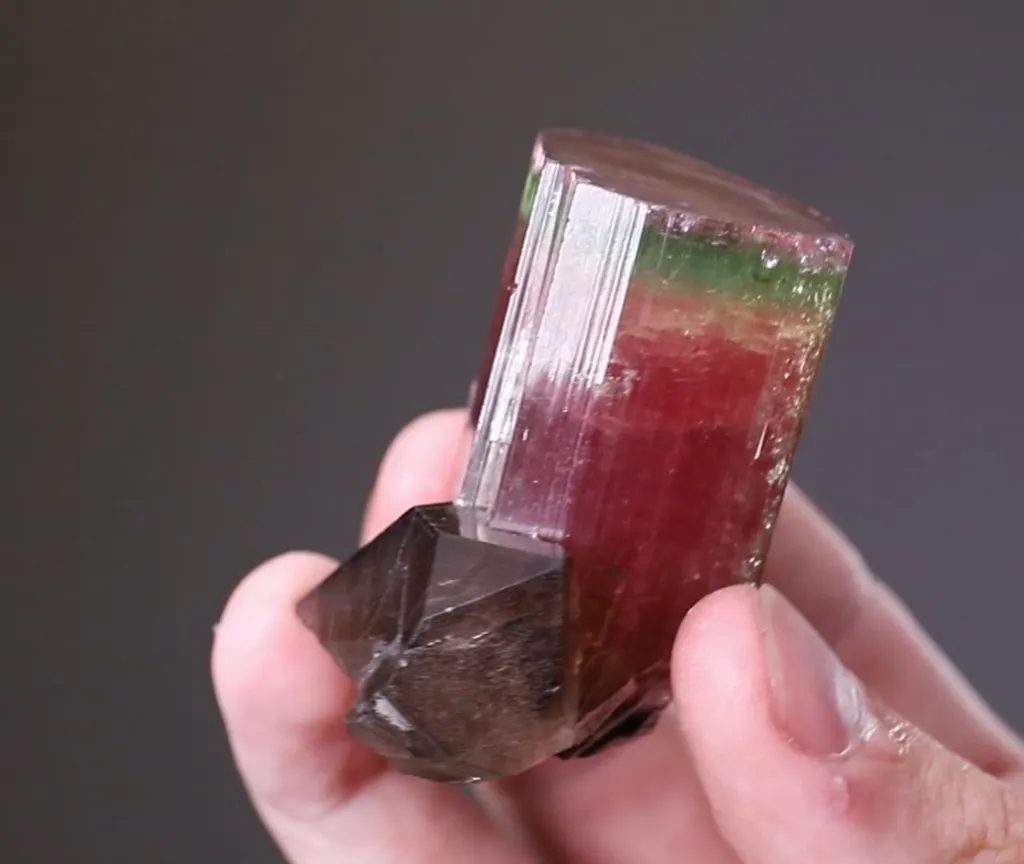 Tourmaline (Elbaite) with Smoky Quartz - image 2