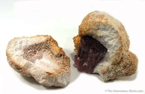 Tourmaline in Cleavelandite Nodule (With Negative Cast) image