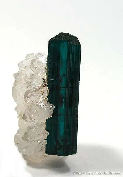 Tourmaline (Indicolite) on Quartz - image 1