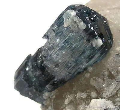 Tourmaline (Indicolite) on Quartz image