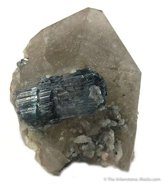 Tourmaline (Indicolite) on Quartz - image 3