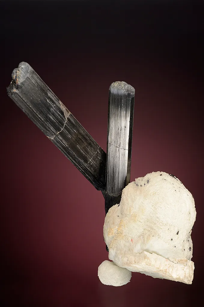 Tourmaline on Albite var. Cleavelandite - image 3