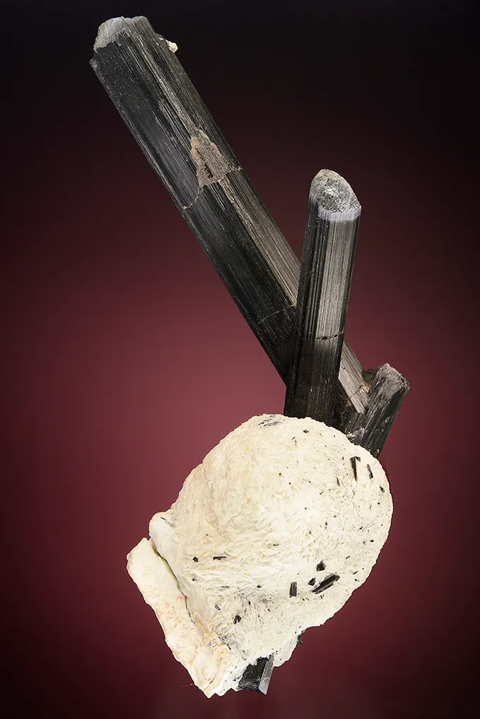 Tourmaline on Albite var. Cleavelandite - image 4