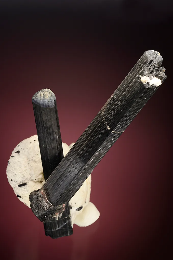 Tourmaline on Albite var. Cleavelandite - image 2