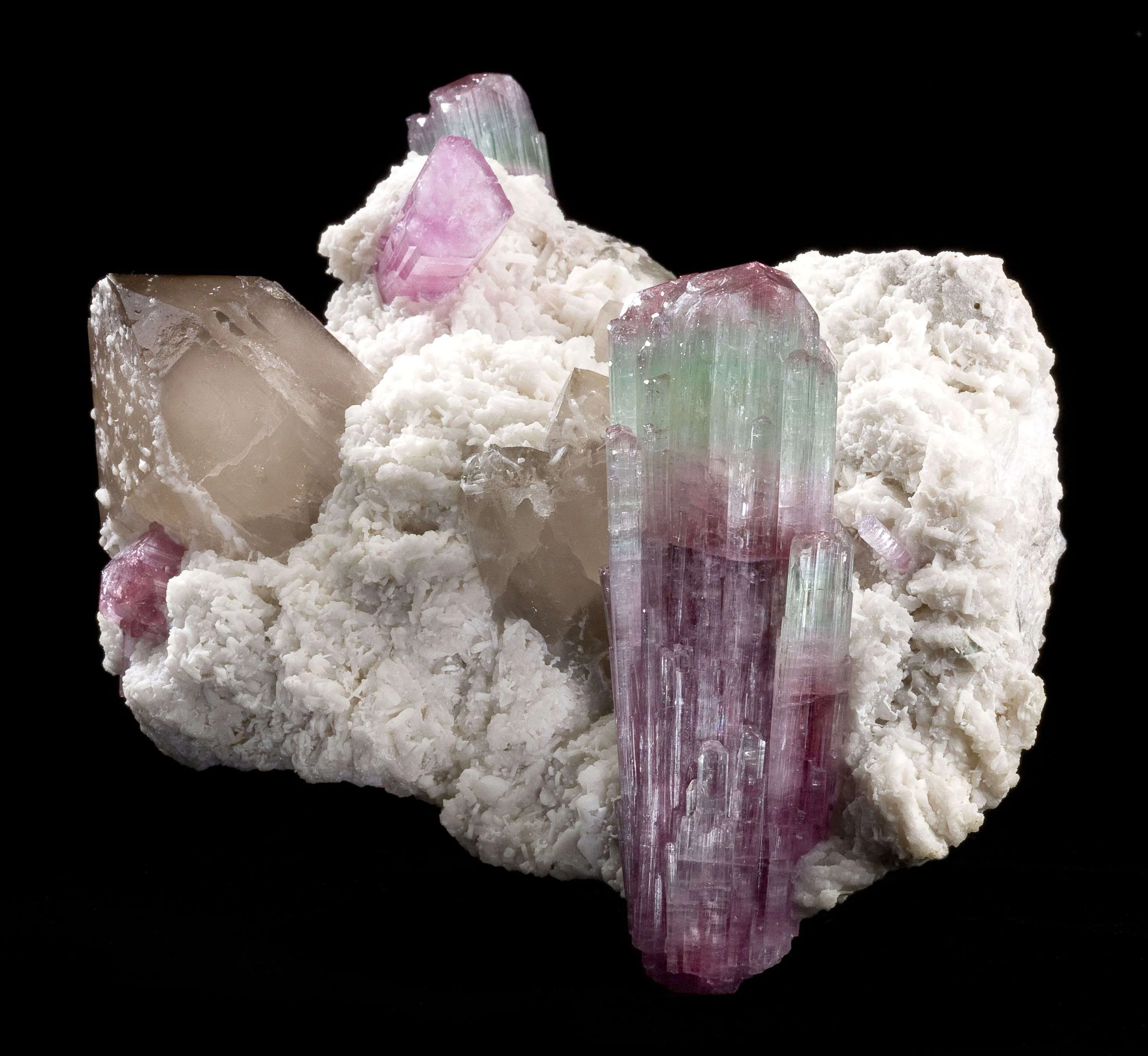 Tourmaline on Albite With Quartz - image 2