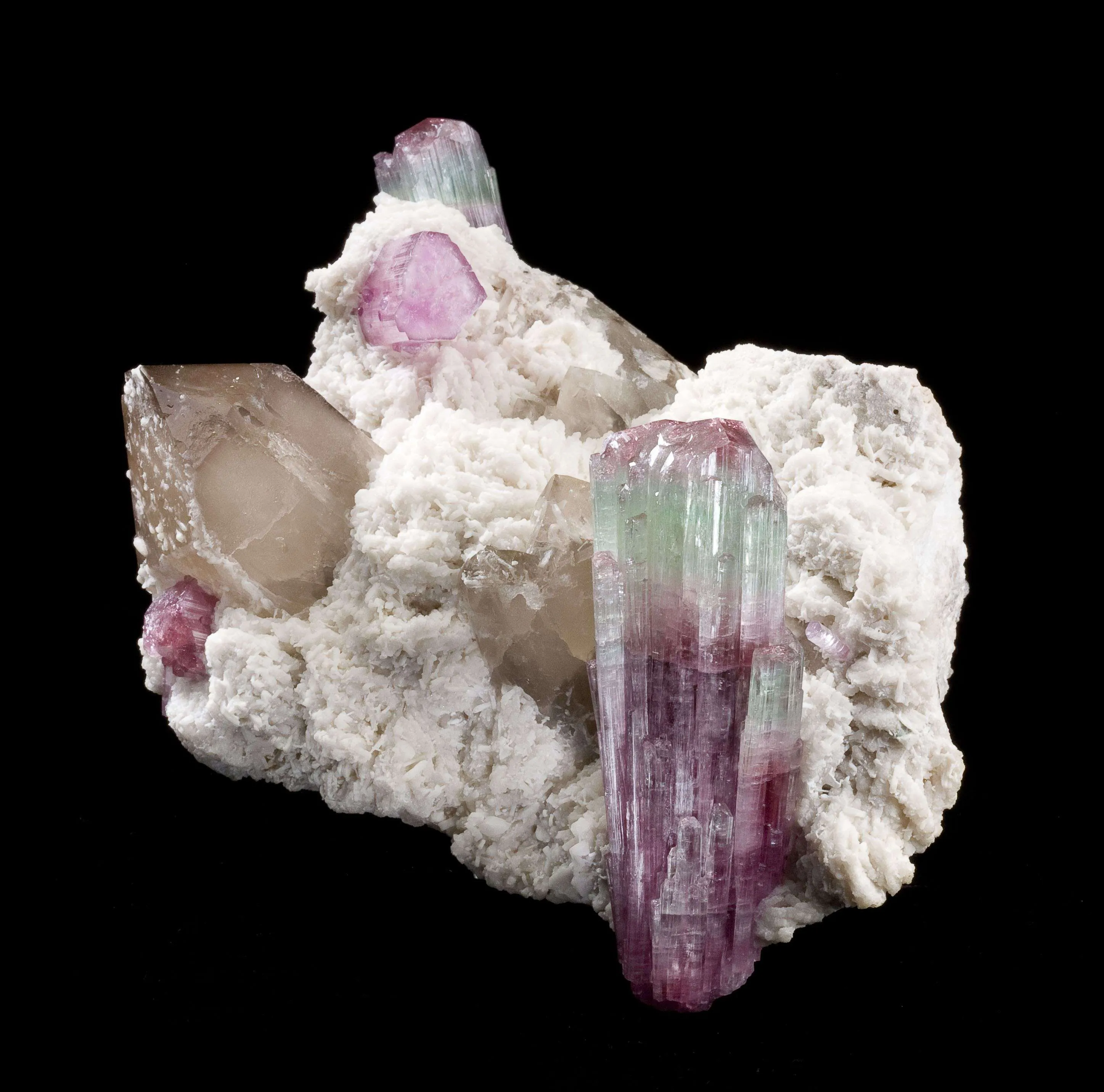 Tourmaline on Albite With Quartz - image 1