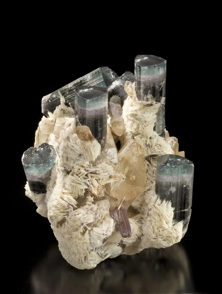 Tourmaline on Cleavelandite With Quartz, The Six-Pack image