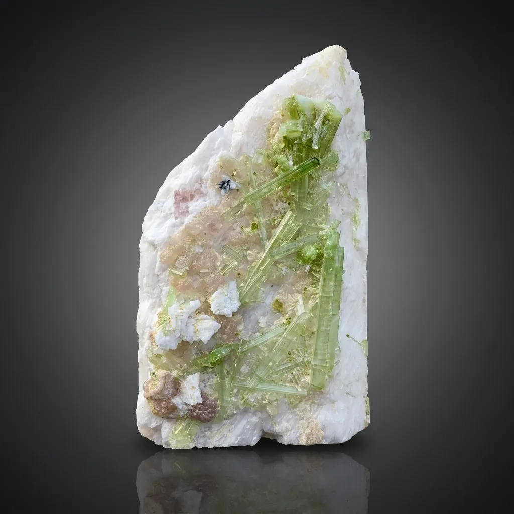 Tourmaline on Feldspar from Pakistan image