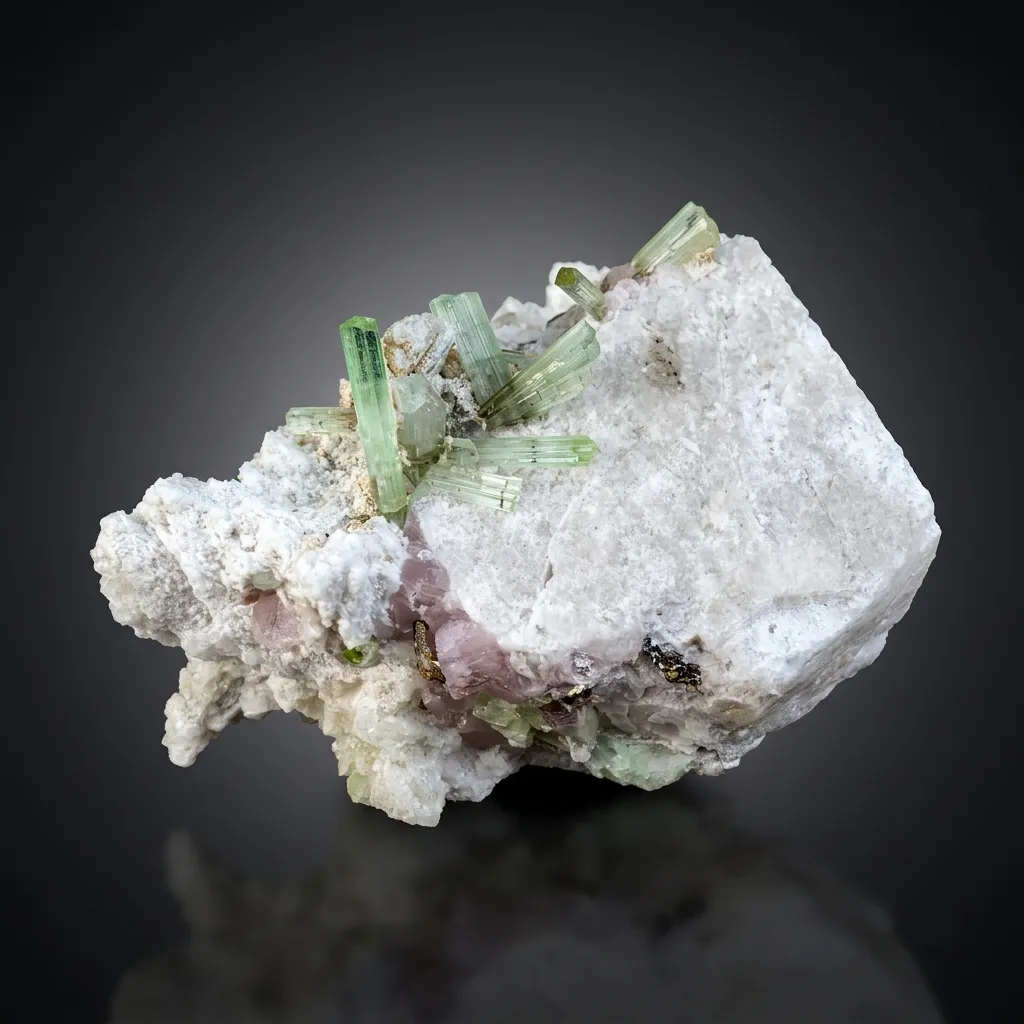 Tourmaline on Feldspar from Pakistan image