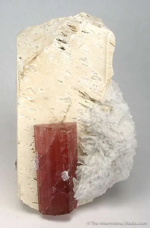 Tourmaline on Feldspar (Twinned) With Cleavelandite - image 1