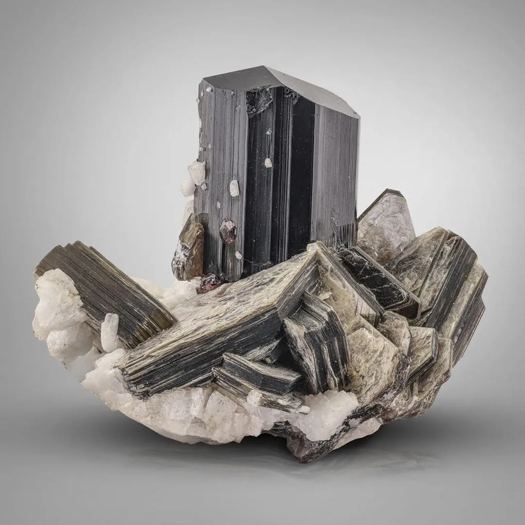 Tourmaline on Muscovite - image 1