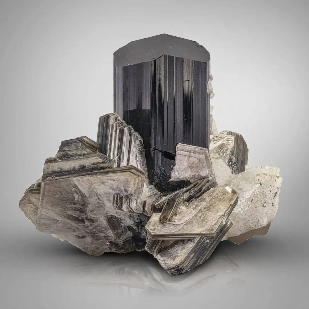 Tourmaline on Muscovite - image 2