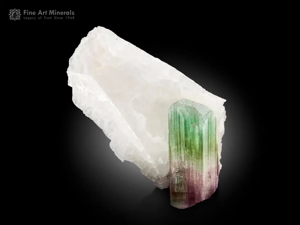 Tourmaline on Pollucite from Afghanistan image