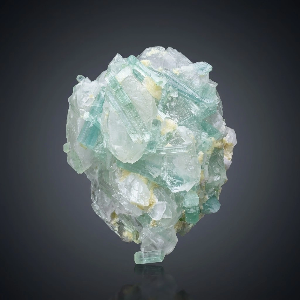 Tourmaline on Quartz from Afghanistan image
