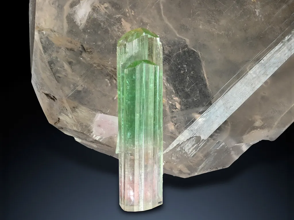 Tourmaline on Quartz from Paprok Afghanistan image