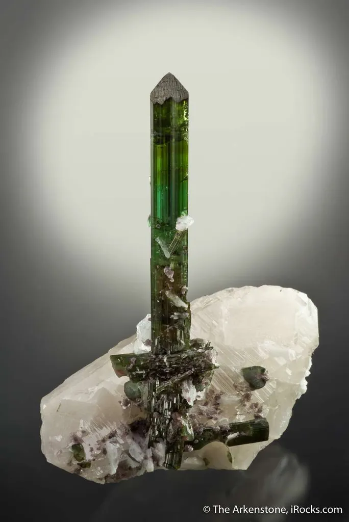 Tourmaline on Quartz With Cleavelandite - image 2