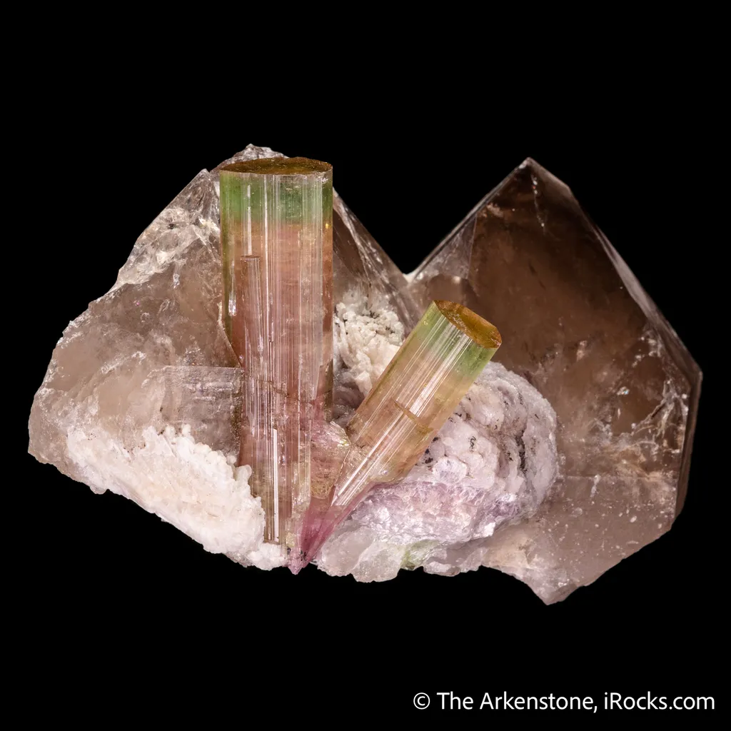 Tourmaline on Smoky Quartz with Lepidolite - image 6
