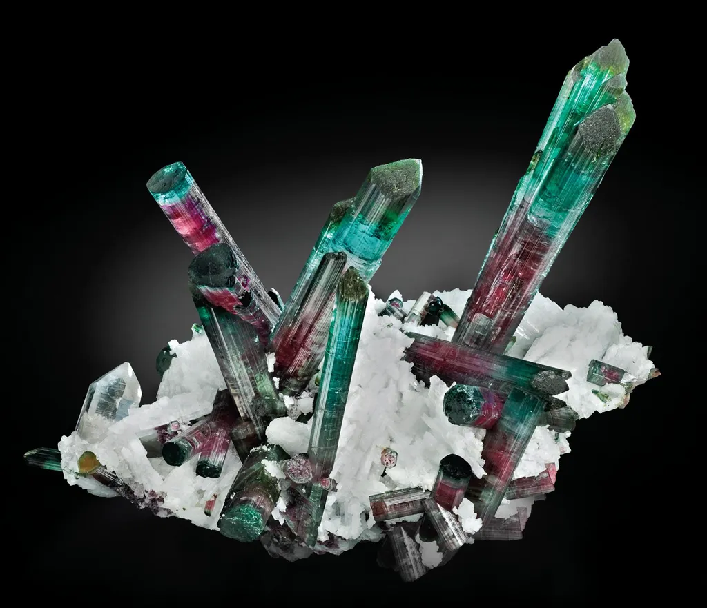 Burkhard’s Pocket tourmaline, quartz, and cleavelandite — credit: EarthWonders / Malte Sickinger