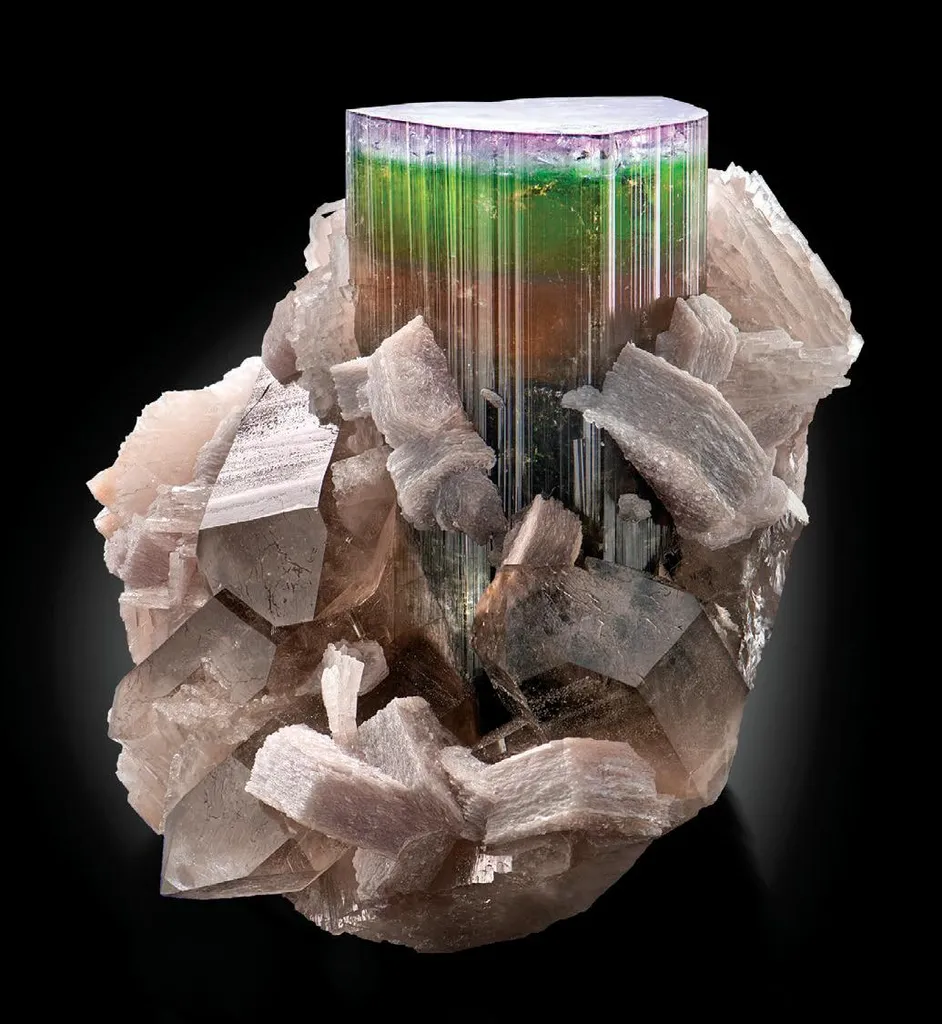 Tourmaline, Quartz, Lepidolite, Albite image