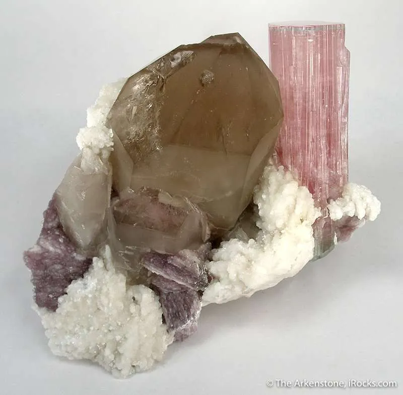 Tourmaline, Smoky Quartz, Lepidolite, Albite - image 1