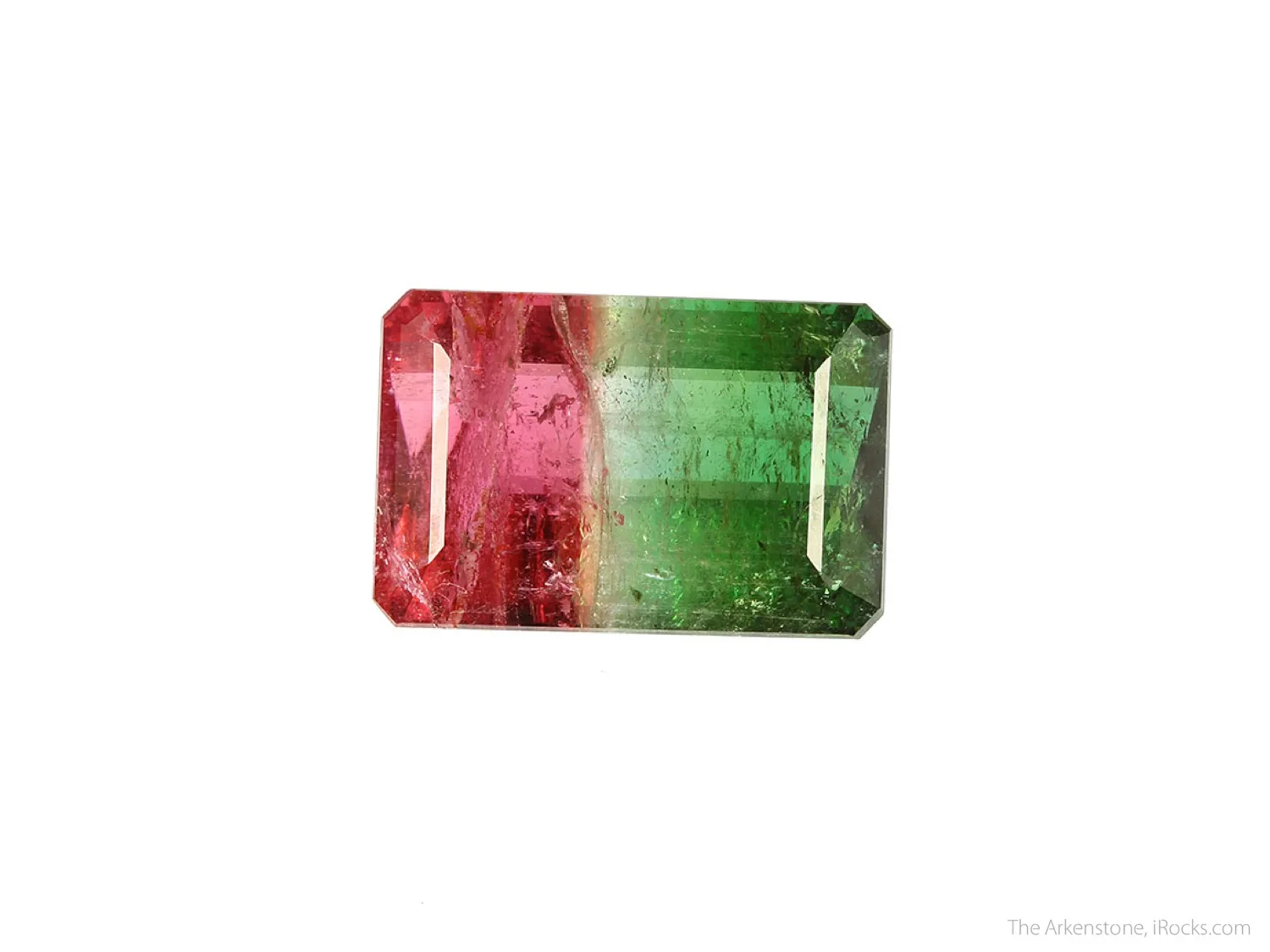 Tourmaline (tricolor) (rough and cut set) - image 2