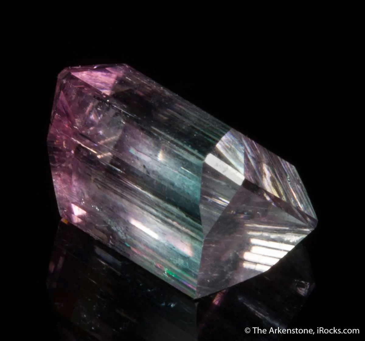 Tourmaline var. Achroite (rough and cut set) - image 8