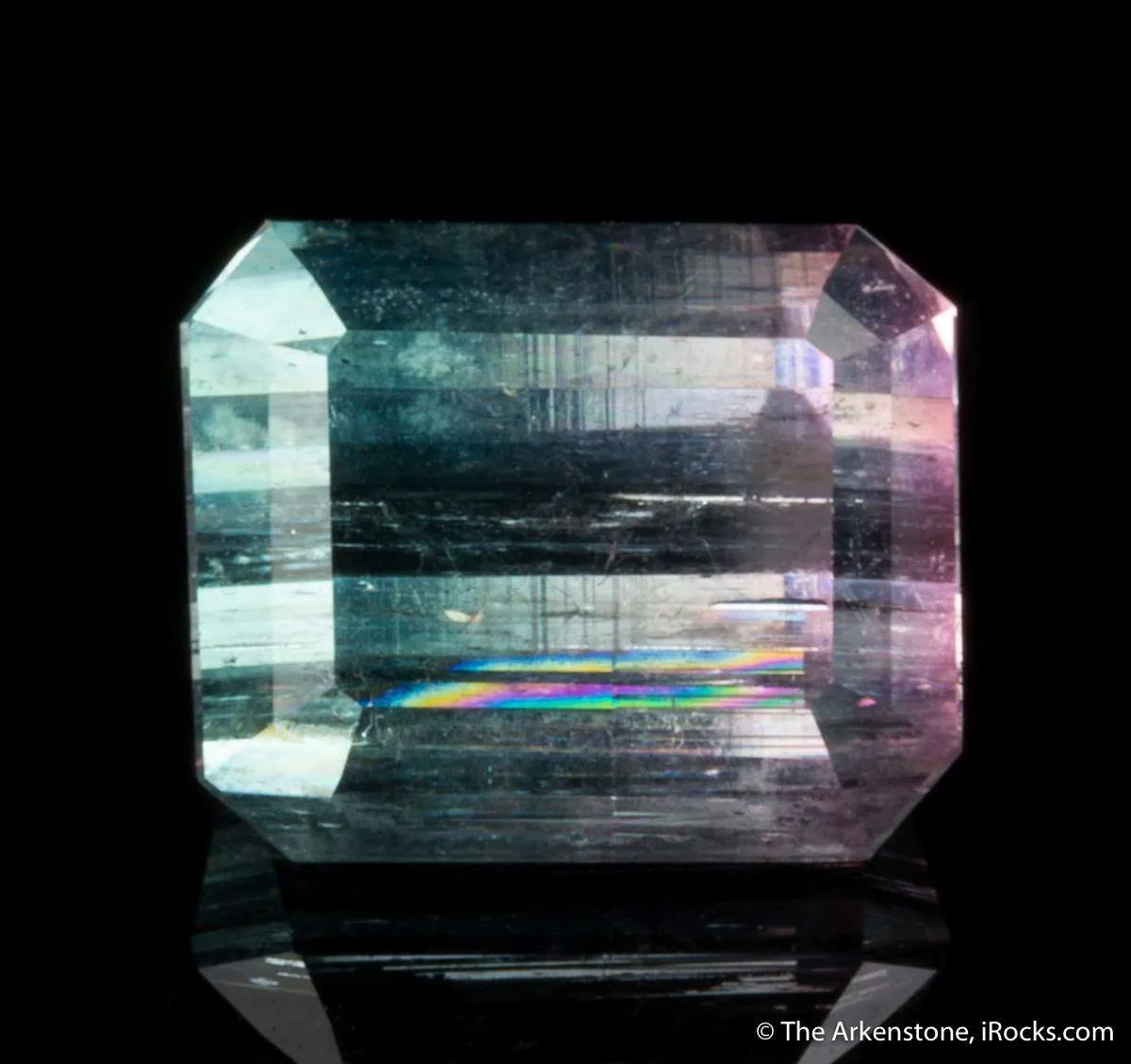 Tourmaline var. Achroite (rough and cut set) - image 6