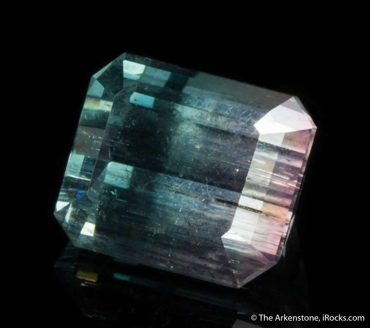 Tourmaline var. Achroite (rough and cut set) - image 7
