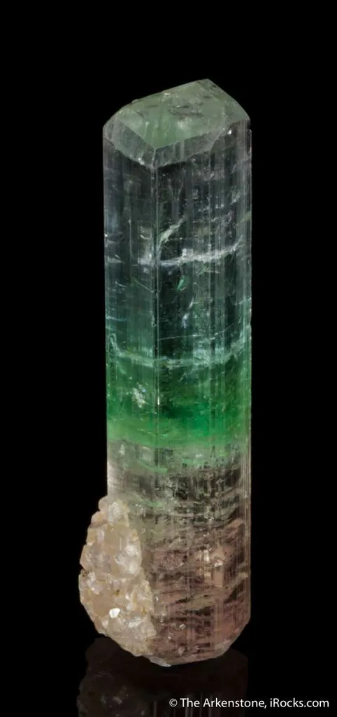 Tourmaline var. Achroite (rough and cut set) - image 4