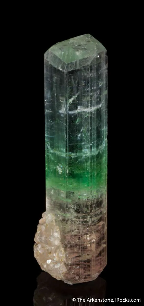 Tourmaline var. Achroite (rough and cut set) - image 4